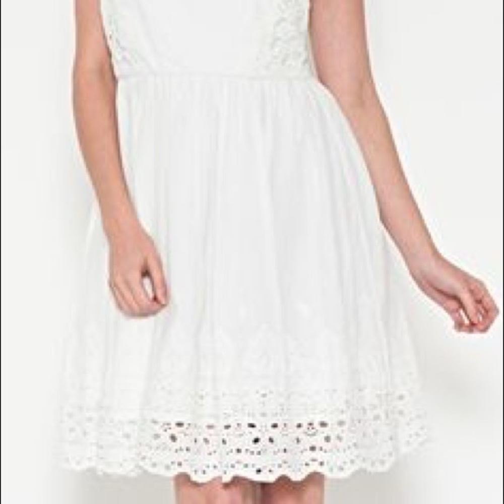 Modcloth Esley White Eyelet A-line Dress